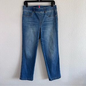 Spanx Women’s Straight Leg Pull On Medium Wash Jeans‎ Shapewear Slimming Large